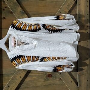 VALERIE KHALFON PARIS TOLEDO TOP SIZE EU 40 SUN FLOWER SUN BEAM EMBROIDERED